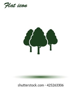 Set of flat trees. Natural illustration.