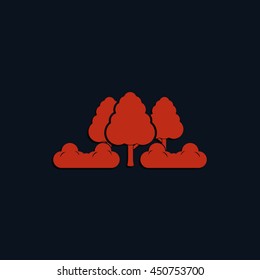 Set of flat trees. Natural illustration.