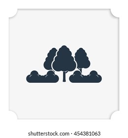 Set of flat trees. Natural illustration.