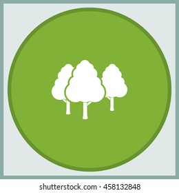 Set of flat trees. Natural illustration.
