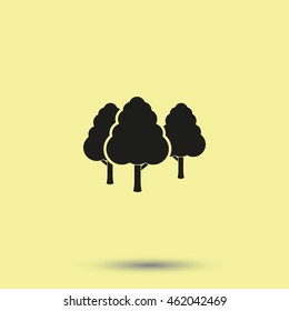 Set of flat trees. Natural illustration.