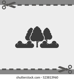 Set of flat trees. Natural illustration.