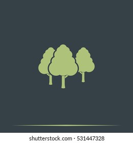 Set of flat trees. Natural illustration.