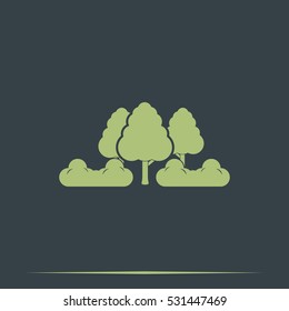 Set of flat trees. Natural illustration.