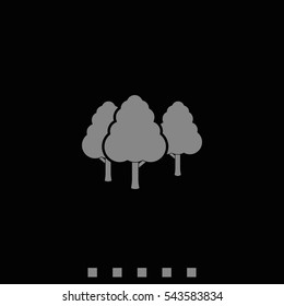 Set of flat trees. Natural illustration.
