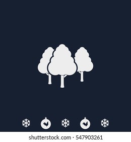 Set of flat trees. Natural illustration.