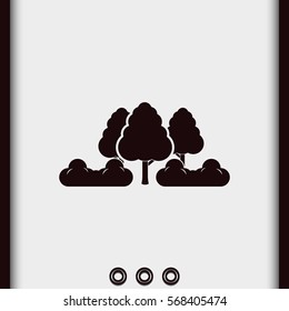 Set of flat trees. Natural illustration.