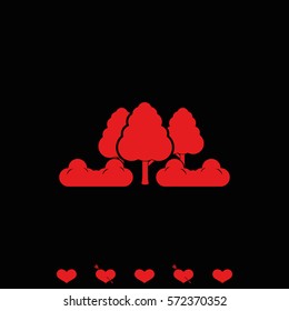 Set of flat trees. Natural illustration.