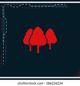 Set of flat trees. Natural illustration.