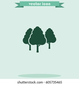 Set of flat trees. Natural illustration.