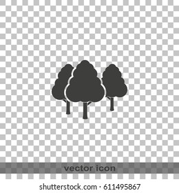 Set of flat trees. Natural illustration.