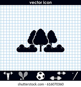 Set of flat trees. Natural illustration.