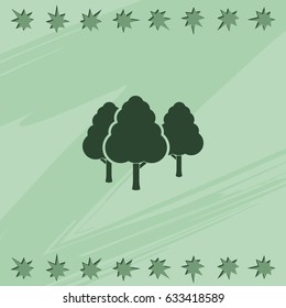 Set of flat trees. Natural illustration.