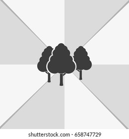 Set of flat trees. Natural illustration.