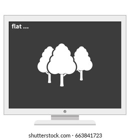 Set of flat trees. Natural illustration.