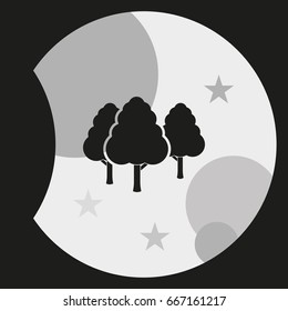 Set of flat trees. Natural illustration.