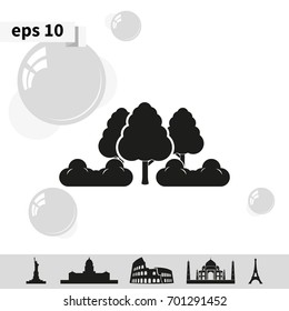 Set of flat trees. Natural illustration.