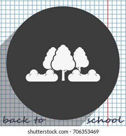 Set of flat trees. Natural illustration.