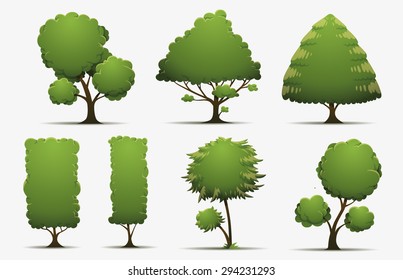 Set of flat trees, vector