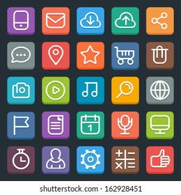 Set of flat trendy icons for web and mobile applications. Full editable vector.