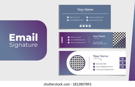 Set of Flat & Unique Modern Email Signature Template