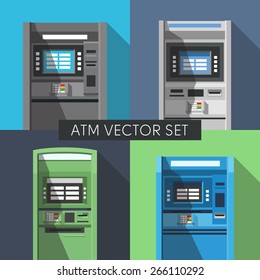 Set of the flat vector ATM machines.