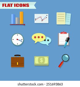 Set of flat vector business icons