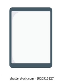 Set of flat vector electronic devices. Computer with monitor and laptop, tablet and mobile phone. Templates with copy space for your text. Illustration isolated on white background.