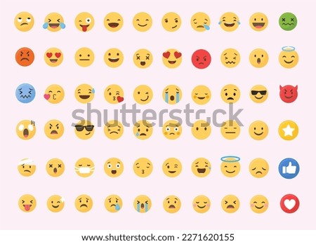 set flat vector emoticon collection