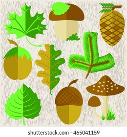 Set of flat vector forest elements