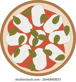 A set of flat vector icons of whole pizzas and slices with various toppings like pepperoni, basil, cheese, and mushrooms. Great for food apps, menus, and restaurant branding.