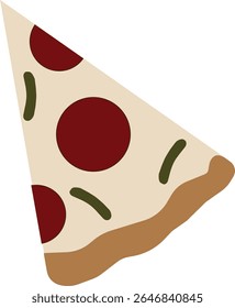 A set of flat vector icons of whole pizzas and slices with various toppings like pepperoni, basil, cheese, and mushrooms. Great for food apps, menus, and restaurant branding.