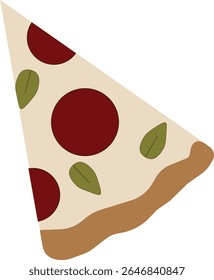 A set of flat vector icons of whole pizzas and slices with various toppings like pepperoni, basil, cheese, and mushrooms. Great for food apps, menus, and restaurant branding.