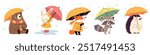 Set of flat vector illustrations in children
