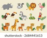 Set of flat vector illustrations in children