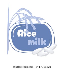 Set of flat vector illustrations of different types of plant milk: coconut ,almond, rice, oat, walnut, cashew ,hazelnut and soy milk.