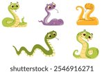 Set of flat vector illustrations in a simple children