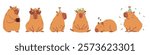 A set of flat vector illustrations in a simple children