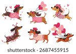 A set of flat vector illustrations in a simple children