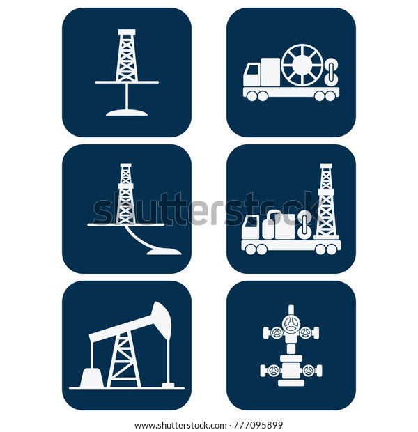 Set Flat Vector Onshore Drilling Icons Stock Vector (Royalty Free) 777095899