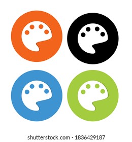 Set of flat vector paint mixing boards