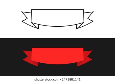 Set of flat vector ribbons banners flat