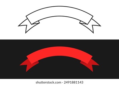 Set of flat vector ribbons banners flat