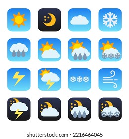 Set of flat vector weather icons