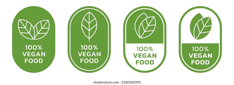 Set flat vegan icon on white background. Bio, Ecology, Organic logos and badges, label, tag. Vector illustration design.