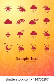 set of flat weather icons for web and mobile