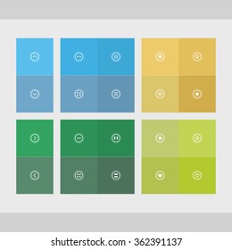 Set of flat web elements with icons