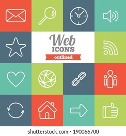 Set of flat web icons 