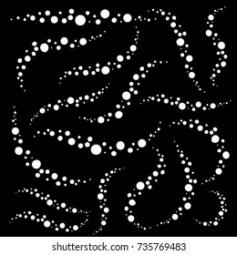 Set of flat white isolated abstract meteorites