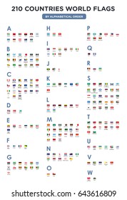 Set of Flat World Flags by alphabetical order. Contains such Countries as USA, UK,Azerbaijan, Turkey, Canada. SquareVector Flags.